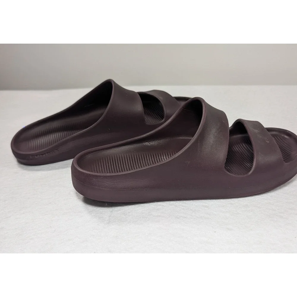 Bombas Friday Slides Mens 12 Plum Burgundy Two Strap Foam Sandals Comfort Shoes